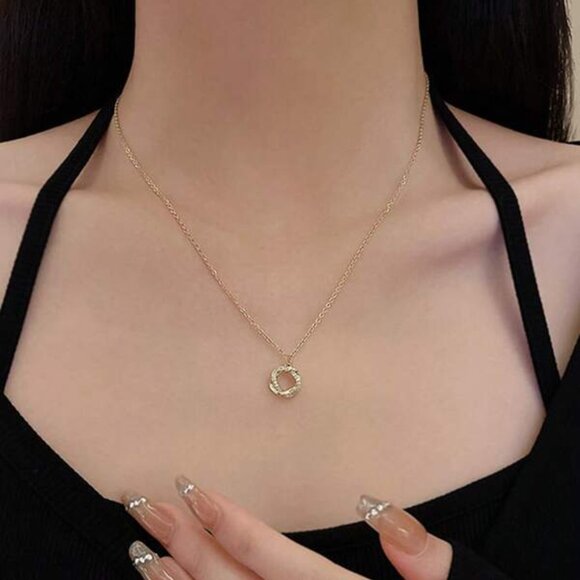 14k Gold Filled Knot Pendant Necklace with Sparkling Stones - Picture 4 of 4